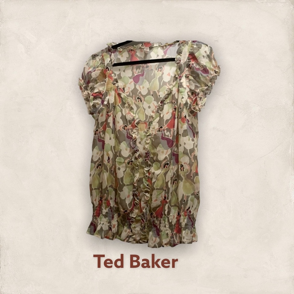 Ted Baker silk ruffle top